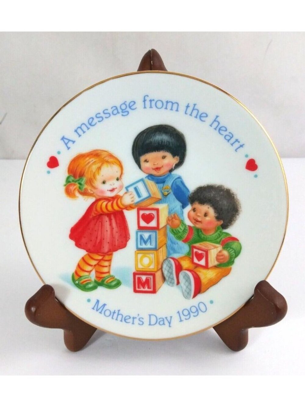 1990 Avon A Message From The Heart Mother's Day 5.25" Decorative Plate